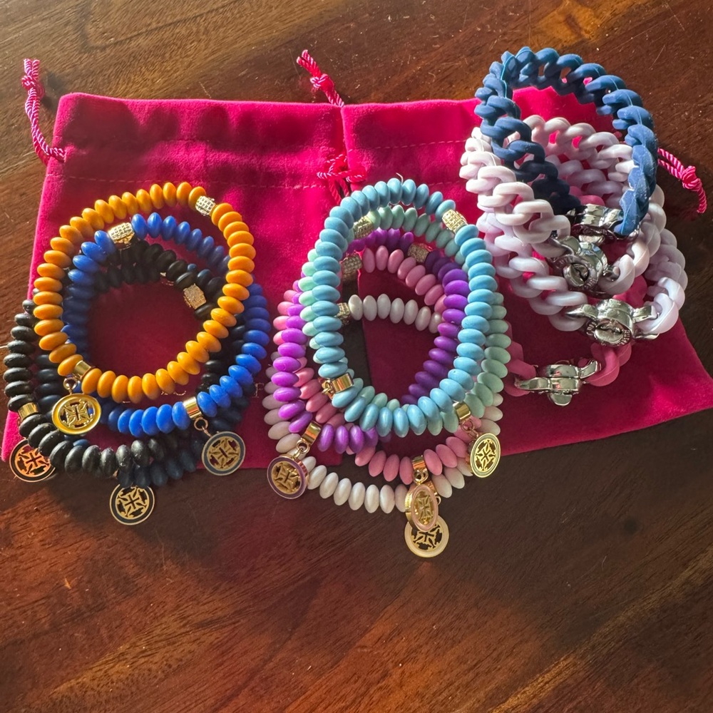 Rustic Cuff Colorful Bracelet Set 9 gold colored and 4 silver. Brand new